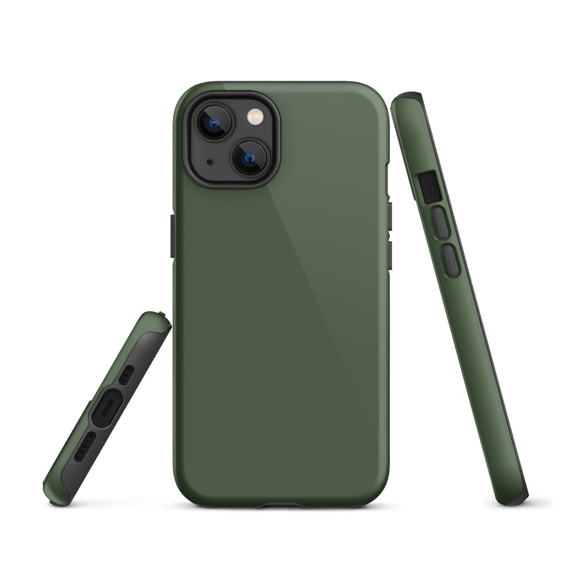 Load image into Gallery viewer, Deep Sage Green iPhone Case Hardshell 3D Wrap Thermal Plain Color CREATIVETECH
