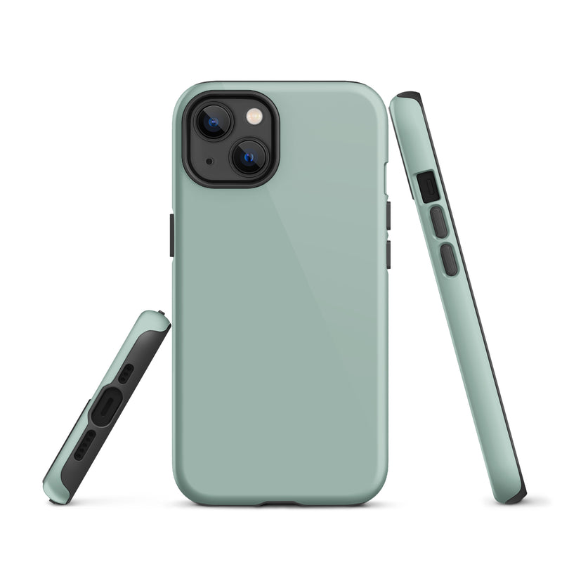 Load image into Gallery viewer, Opal Green Blue iPhone Case Hardshell 3D Wrap Thermal Plain Color CREATIVETECH