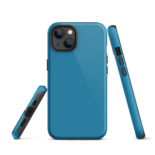 Pelorous Blue iPhone Case Hardshell 3D Wrap Thermal Plain Color CREATIVETECH