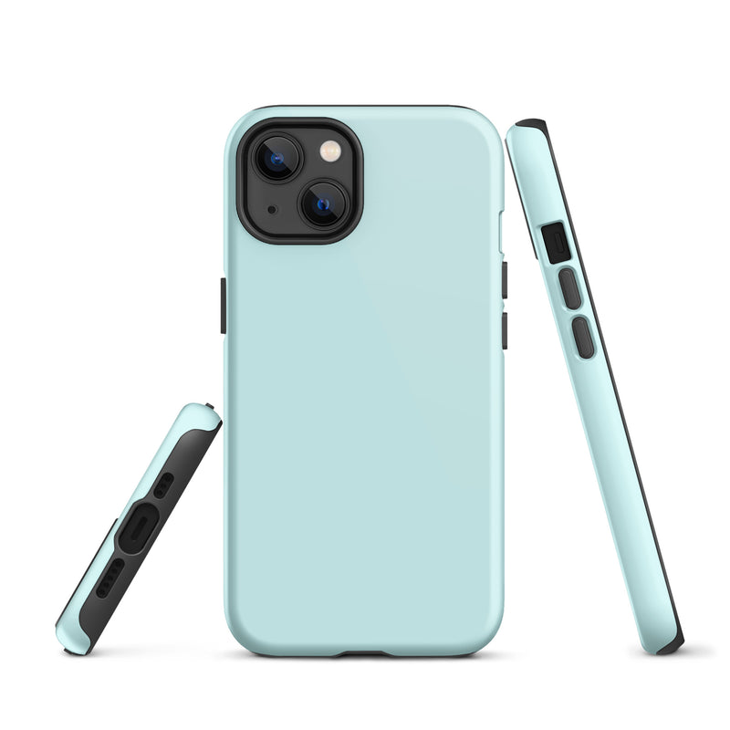Load image into Gallery viewer, Light Cyan Blue iPhone Case Hardshell 3D Wrap Thermal Plain Color CREATIVETECH
