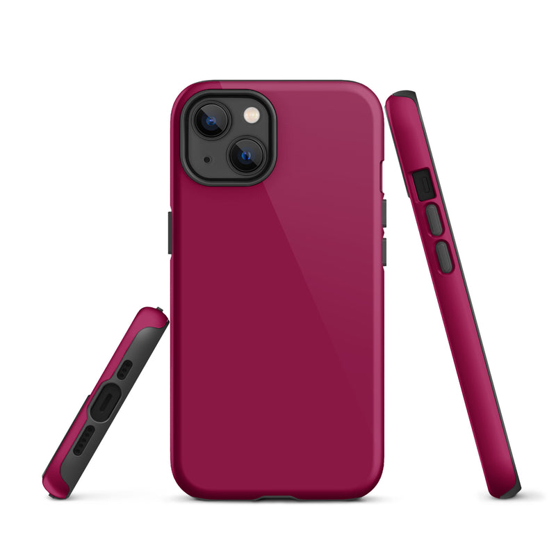 Load image into Gallery viewer, Light Burgundy Red iPhone Case Hardshell 3D Wrap Thermal Plain Color CREATIVETECH