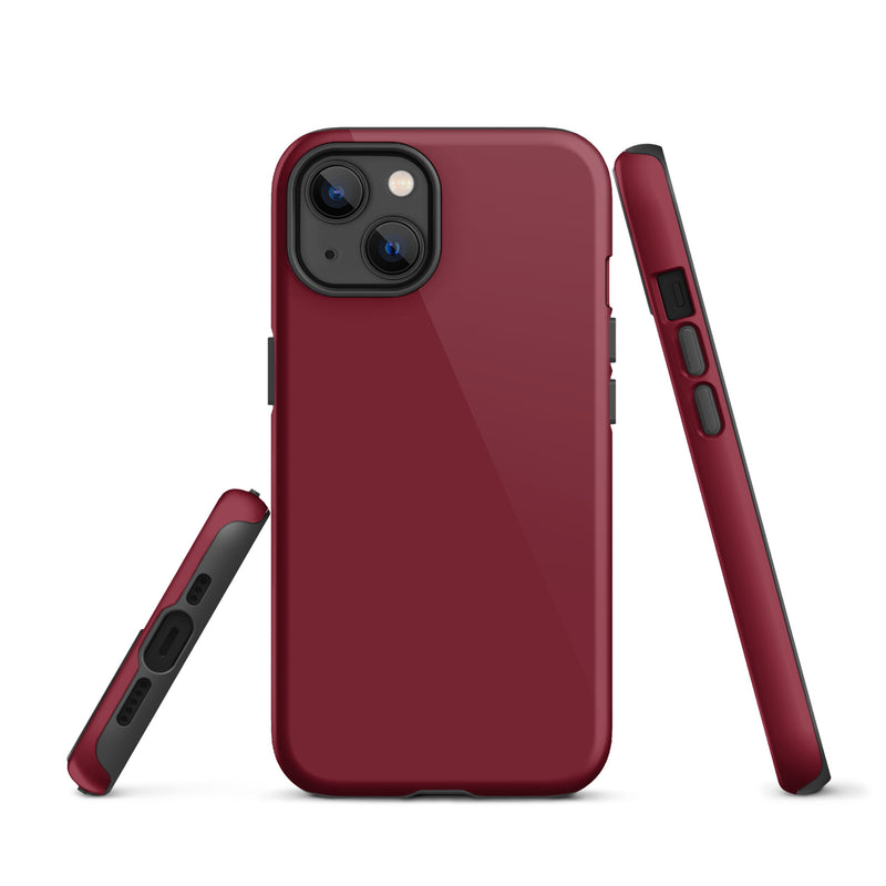 Load image into Gallery viewer, Burgundy Red iPhone Case Hardshell 3D Wrap Thermal Plain Color CREATIVETECH