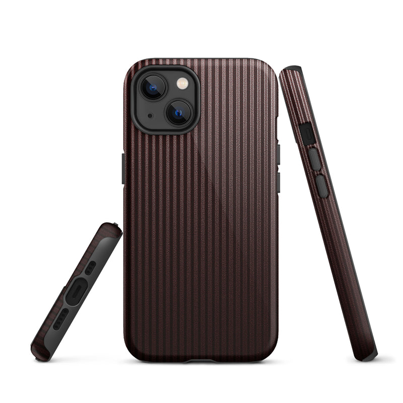 Load image into Gallery viewer, Dark Red Striped iPhone Case Hardshell 3D Wrap Thermal CREATIVETECH