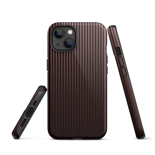 Dark Red Striped iPhone Case Hardshell 3D Wrap Thermal CREATIVETECH