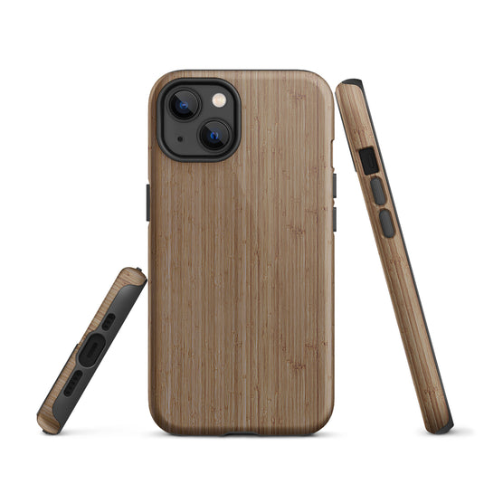 Brown Bamboo Wood iPhone Case Hardshell 3D Wrap Thermal CREATIVETECH