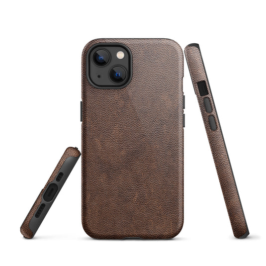Brown Leather iPhone Case Hardshell 3D Wrap Thermal CREATIVETECH