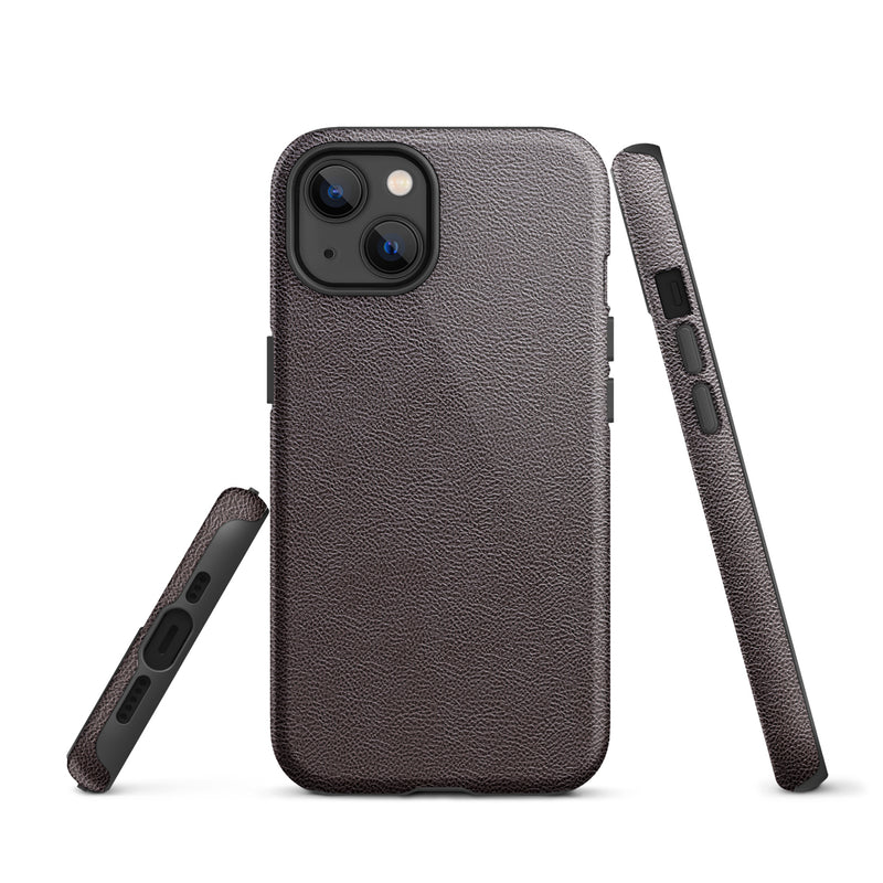Load image into Gallery viewer, Dark Brown Leather iPhone Case Hardshell 3D Wrap Thermal CREATIVETECH