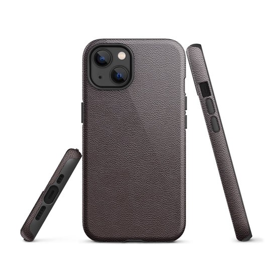 Dark Brown Leather iPhone Case Hardshell 3D Wrap Thermal CREATIVETECH