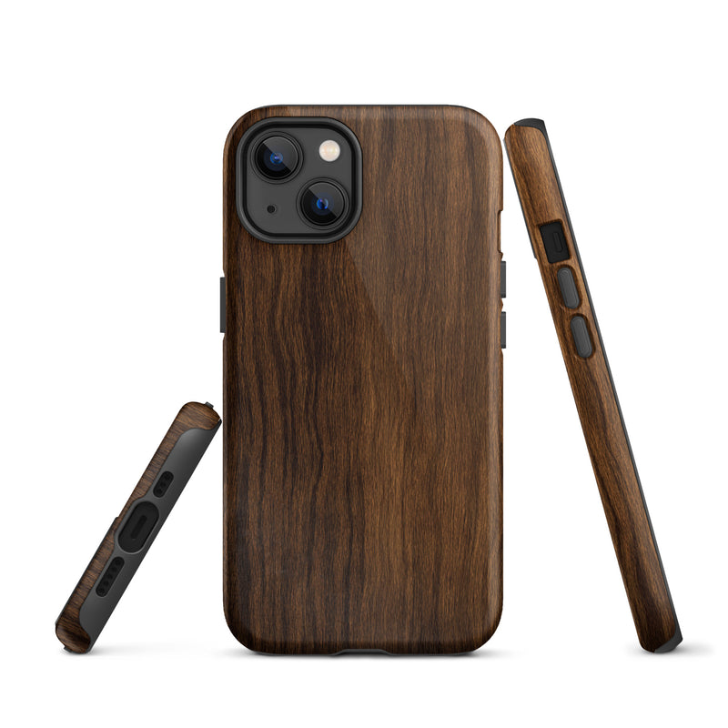 Load image into Gallery viewer, Medium Brown Wood iPhone Case Hardshell 3D Wrap Thermal CREATIVETECH