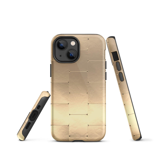 Gold Metal iPhone Case Double Layer Impact Resistant Tough 3D Wrap Matte or Glossy Finish CREATIVETECH