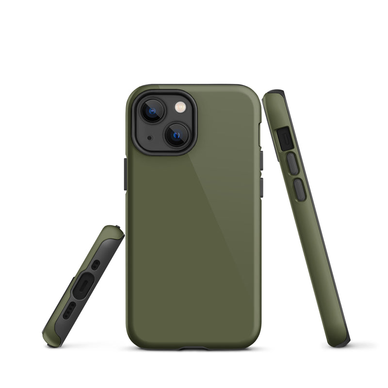 Load image into Gallery viewer, Saratoga Green iPhone Case Hardshell 3D Wrap Thermal Plain Color CREATIVETECH