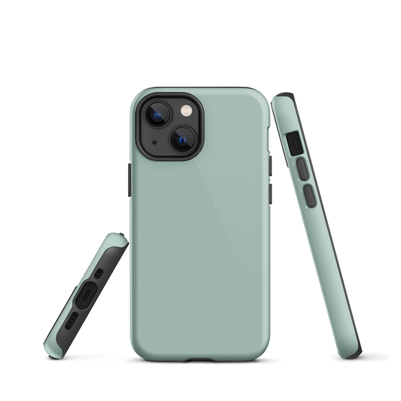 Load image into Gallery viewer, Opal Green Blue iPhone Case Hardshell 3D Wrap Thermal Plain Color CREATIVETECH