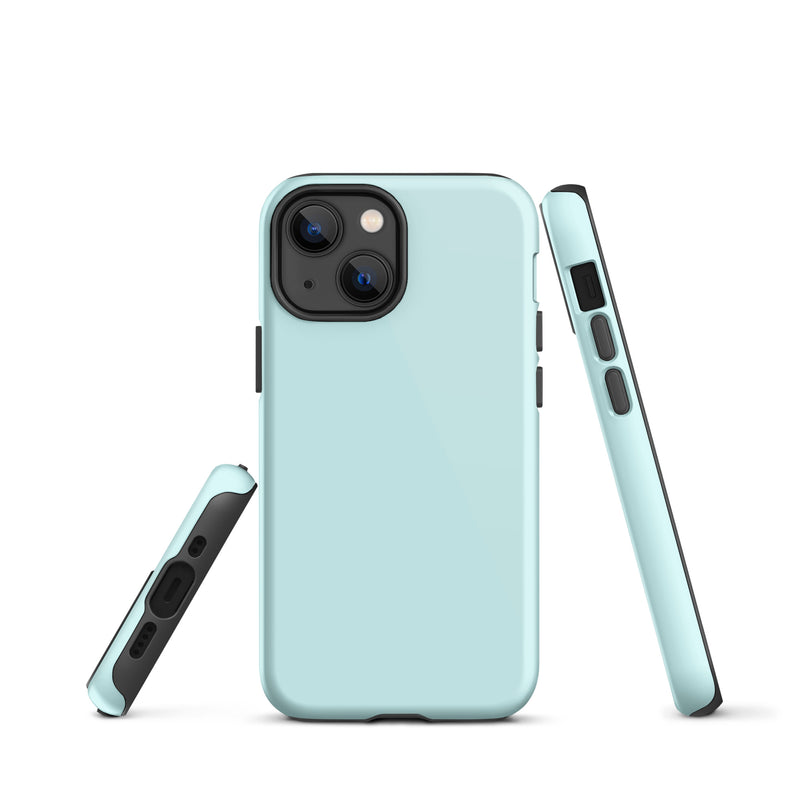 Load image into Gallery viewer, Light Cyan Blue iPhone Case Hardshell 3D Wrap Thermal Plain Color CREATIVETECH