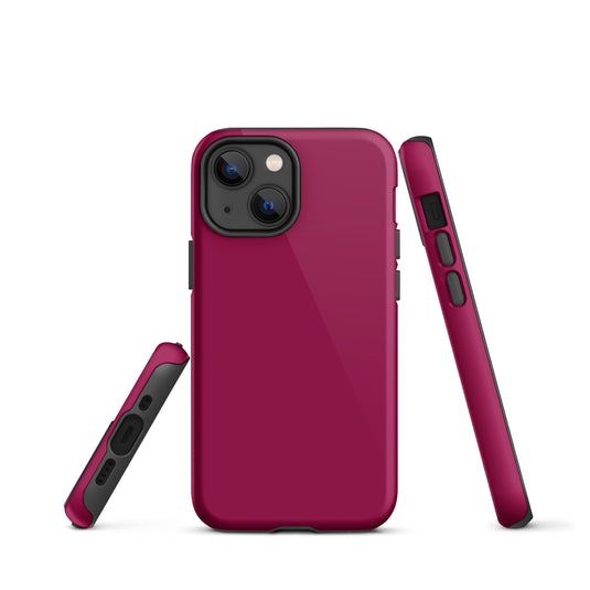 Light Burgundy Red iPhone Case Hardshell 3D Wrap Thermal Plain Color CREATIVETECH