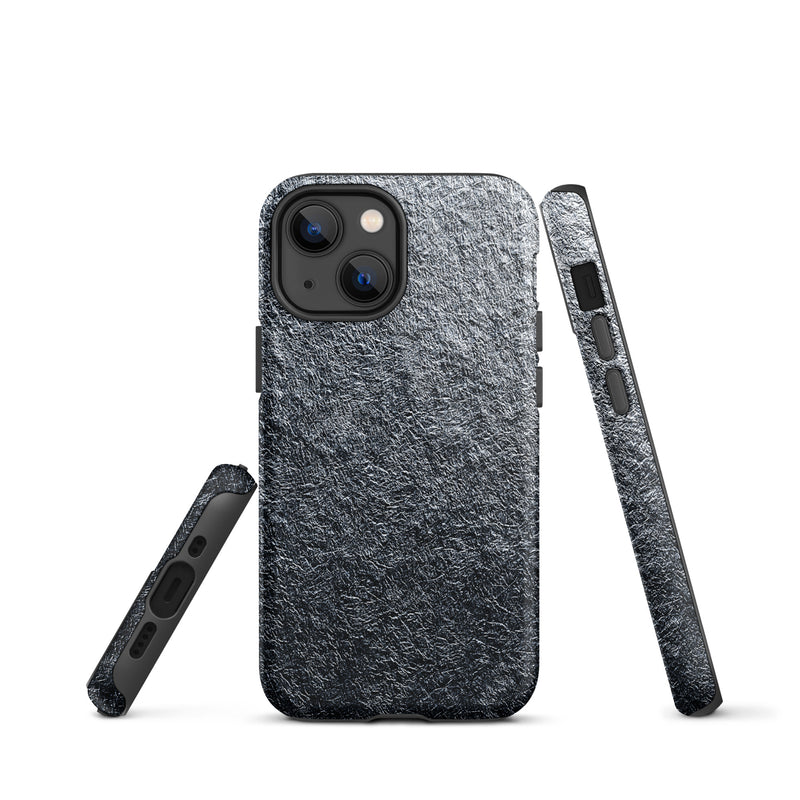Load image into Gallery viewer, Silver Metal Foil iPhone Case Hardshell 3D Wrap Thermal Plain Color CREATIVETECH