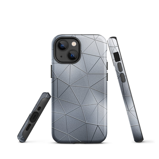Silver  Polygon Metal iPhone Case Hardshell 3D Wrap Thermal CREATIVETECH