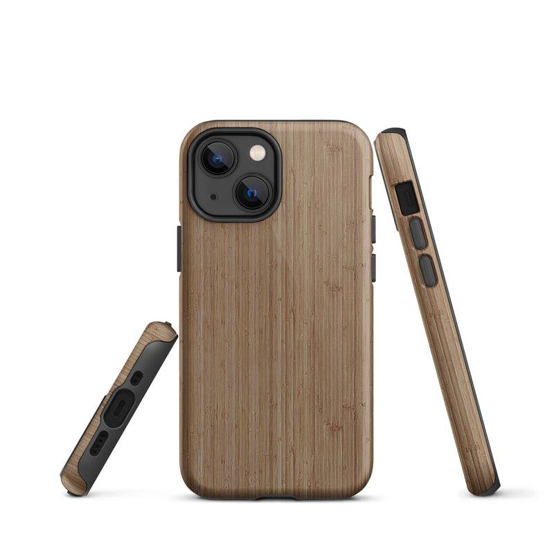 Load image into Gallery viewer, Brown Bamboo Wood iPhone Case Hardshell 3D Wrap Thermal CREATIVETECH