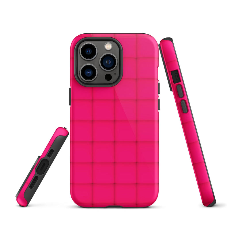 Load image into Gallery viewer, Squishy Pink Red Cubic Colorful iPhone Case Double Layer Impact Resistant Tough 3D Wrap Matte or Glossy Finish CREATIVETECH
