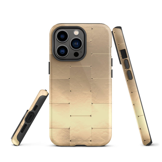 Gold Metal iPhone Case Double Layer Impact Resistant Tough 3D Wrap Matte or Glossy Finish CREATIVETECH