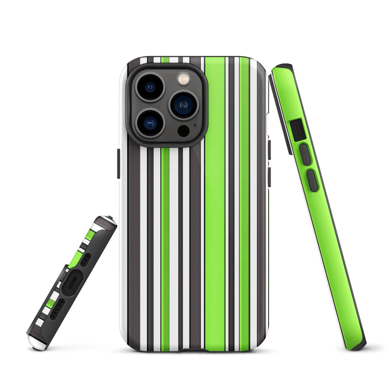 Load image into Gallery viewer, Green White Colorful iPhone Case Double Layer Impact Resistant Tough 3D Wrap Matte or Glossy Finish CREATIVETECH