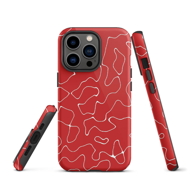 Load image into Gallery viewer, Organic Red Colorful Hardshell iPhone Case Double Layer Impact Resistant Tough 3D Wrap Matte or Glossy Finish CREATIVETECH