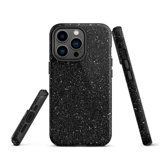Black White Pattern Colorful Hardshell iPhone Case Double Layer Impact Resistant Tough 3D Wrap Matte or Glossy Finish CREATIVETECH