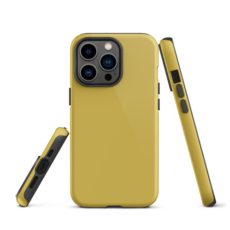 Load image into Gallery viewer, Old Gold Yellow iPhone Case Hardshell 3D Wrap Thermal Plain Color CREATIVETECH
