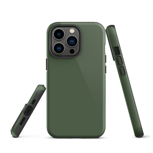 Deep Sage Green iPhone Case Hardshell 3D Wrap Thermal Plain Color CREATIVETECH