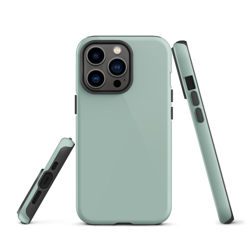 Load image into Gallery viewer, Opal Green Blue iPhone Case Hardshell 3D Wrap Thermal Plain Color CREATIVETECH