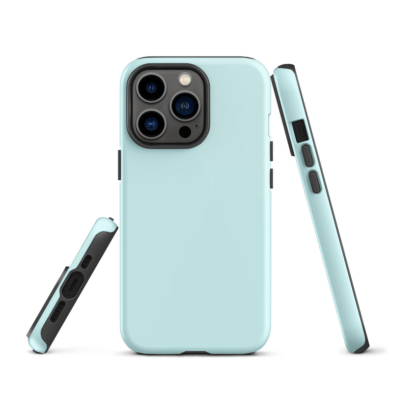 Load image into Gallery viewer, Light Cyan Blue iPhone Case Hardshell 3D Wrap Thermal Plain Color CREATIVETECH