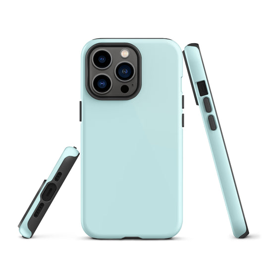 Light Cyan Blue iPhone Case Hardshell 3D Wrap Thermal Plain Color CREATIVETECH