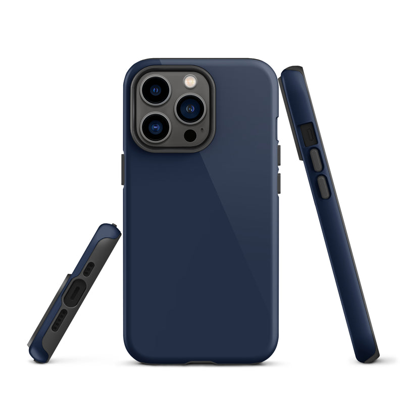 Load image into Gallery viewer, Navy Blue iPhone Case Hardshell 3D Wrap Thermal Plain Color CREATIVETECH