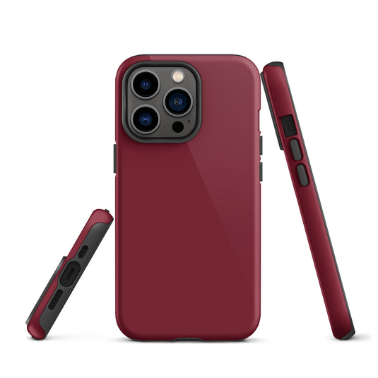 Burgundy Red iPhone Case Hardshell 3D Wrap Thermal Plain Color CREATIVETECH