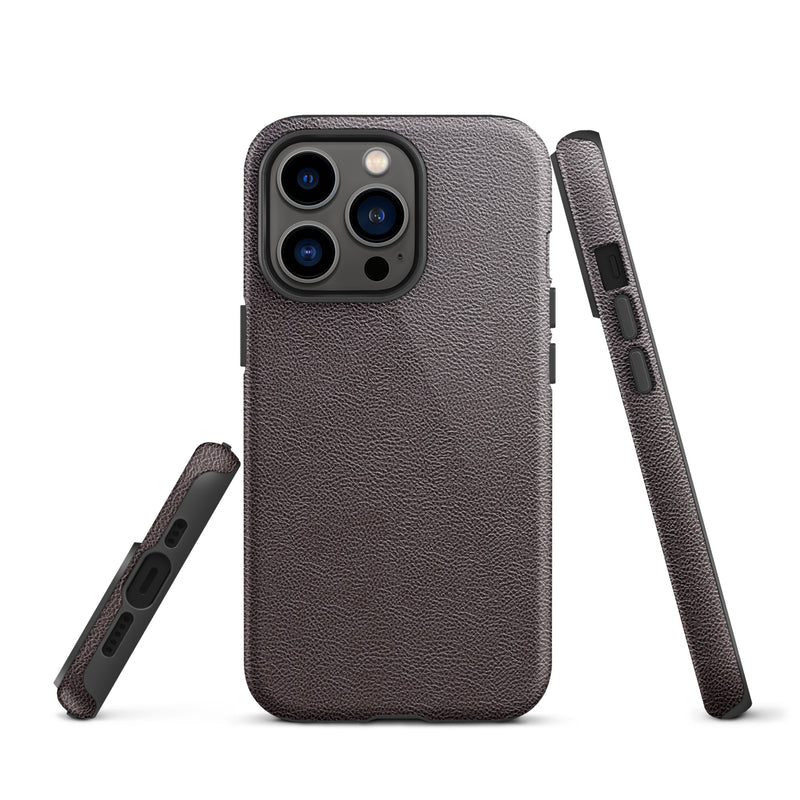 Load image into Gallery viewer, Dark Brown Leather iPhone Case Hardshell 3D Wrap Thermal CREATIVETECH