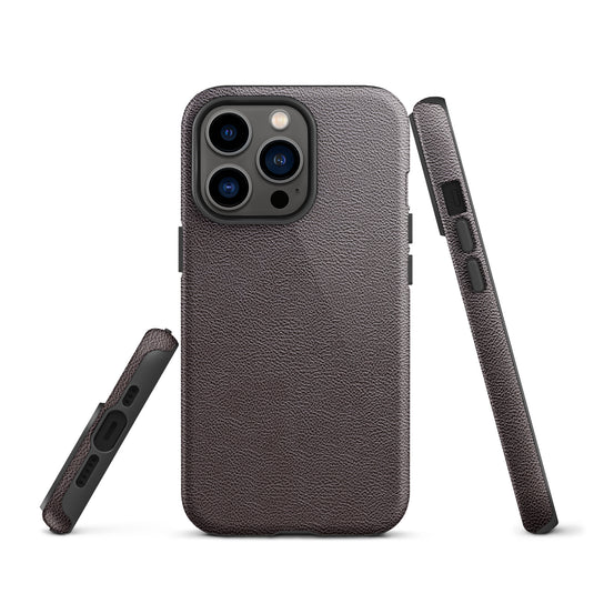Dark Brown Leather iPhone Case Hardshell 3D Wrap Thermal CREATIVETECH