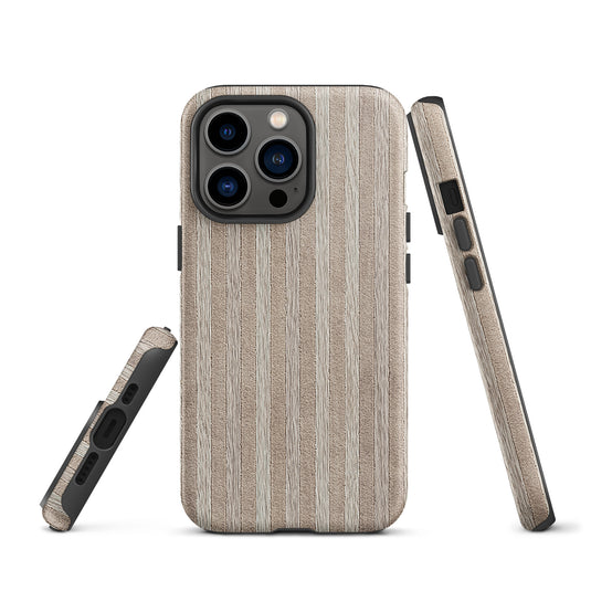 Light Striped Wood iPhone Case Hardshell 3D Wrap Thermal CREATIVETECH