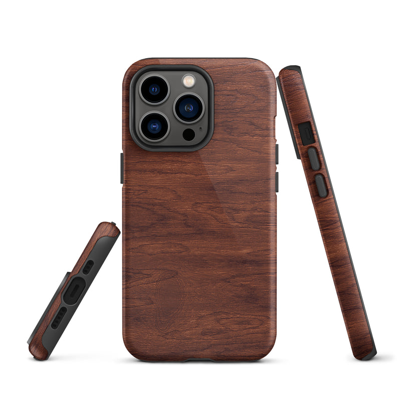 Load image into Gallery viewer, Brown Wood iPhone Case Hardshell 3D Wrap Thermal CREATIVETECH