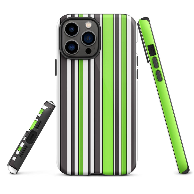 Load image into Gallery viewer, Green White Colorful iPhone Case Double Layer Impact Resistant Tough 3D Wrap Matte or Glossy Finish CREATIVETECH