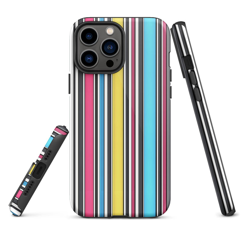 Load image into Gallery viewer, CMYK Ribbed Colorful Hardshell iPhone Case Double Layer Impact Resistant Tough 3D Wrap Matte or Glossy Finish CREATIVETECH