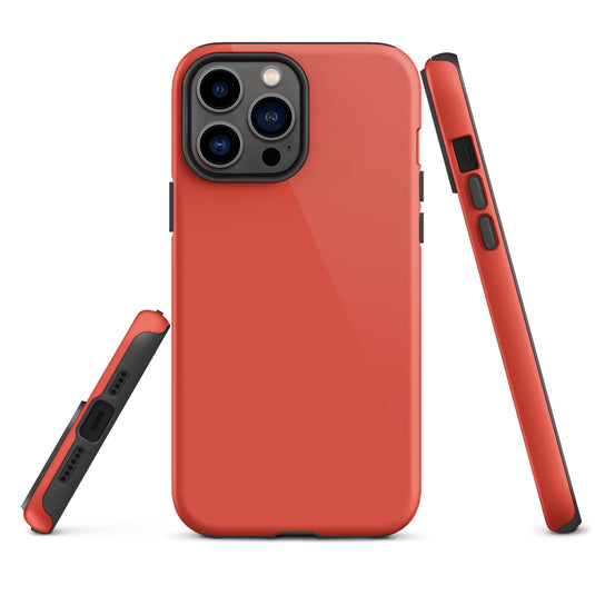Orange Red iPhone Case Hardshell 3D Wrap Thermal Plain Color CREATIVETECH