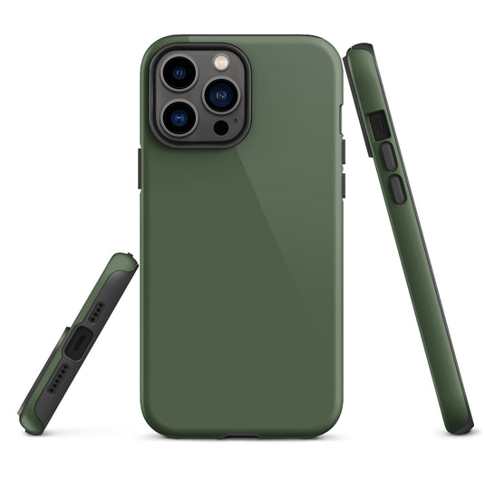 Deep Sage Green iPhone Case Hardshell 3D Wrap Thermal Plain Color CREATIVETECH