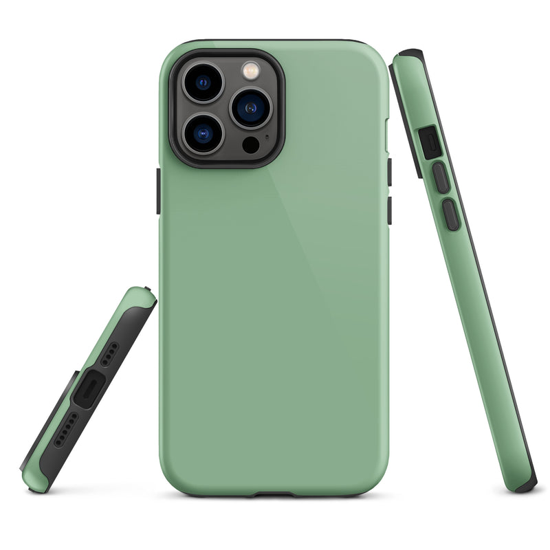 Load image into Gallery viewer, Dark Sea Green iPhone Case Hardshell 3D Wrap Thermal Plain Color CREATIVETECH