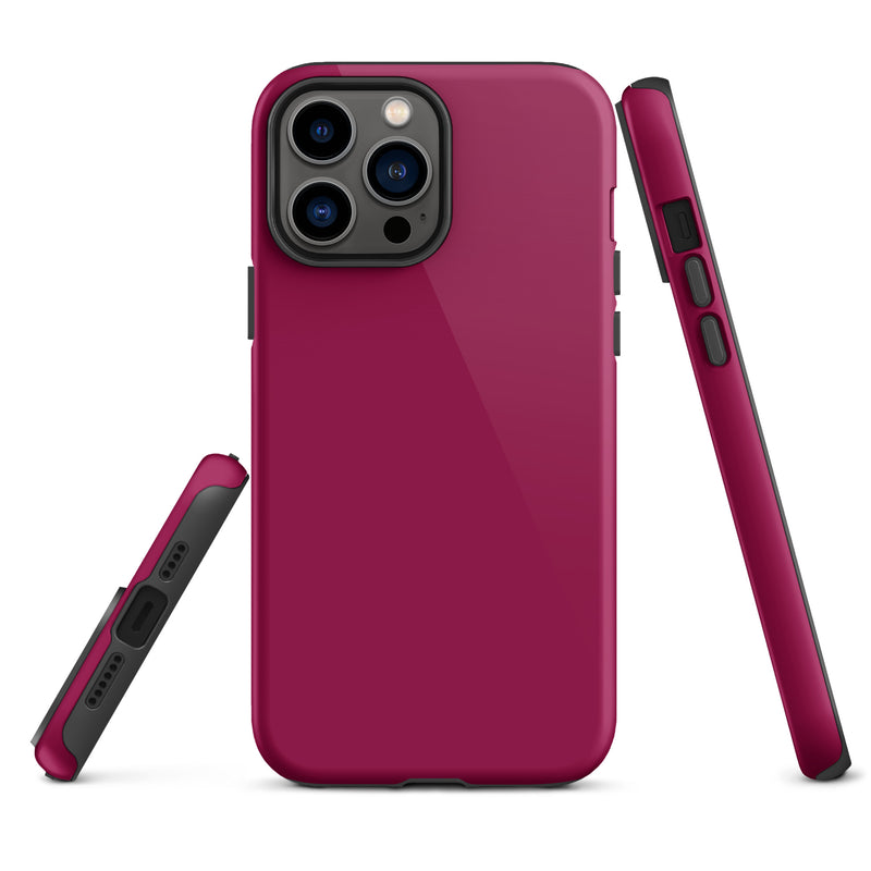 Load image into Gallery viewer, Light Burgundy Red iPhone Case Hardshell 3D Wrap Thermal Plain Color CREATIVETECH