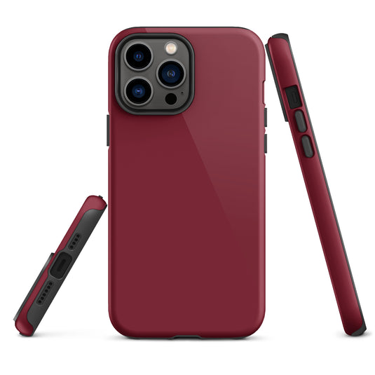 Burgundy Red iPhone Case Hardshell 3D Wrap Thermal Plain Color CREATIVETECH