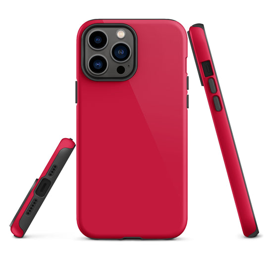 Crimson Red iPhone Case Hardshell 3D Wrap Thermal Plain Color CREATIVETECH
