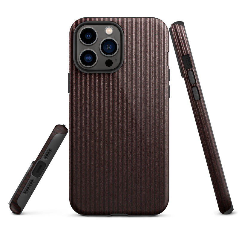 Load image into Gallery viewer, Dark Red Striped iPhone Case Hardshell 3D Wrap Thermal CREATIVETECH