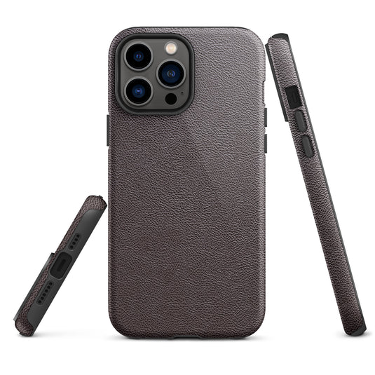 Dark Brown Leather iPhone Case Hardshell 3D Wrap Thermal CREATIVETECH