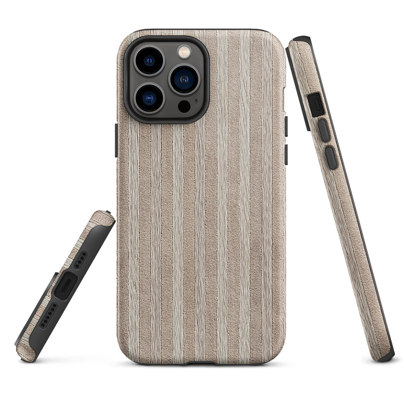 Load image into Gallery viewer, Light Striped Wood iPhone Case Hardshell 3D Wrap Thermal CREATIVETECH
