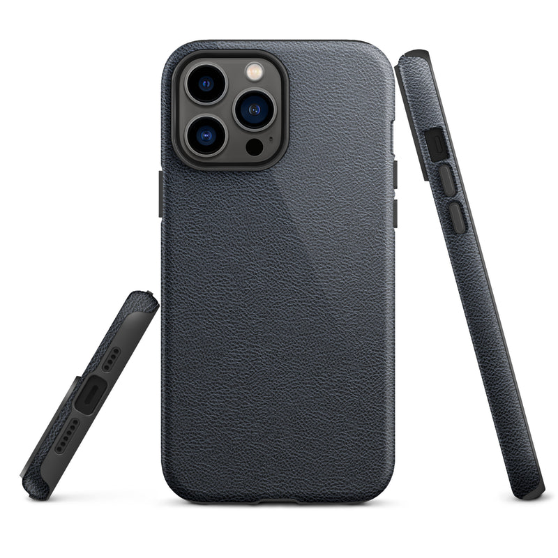 Load image into Gallery viewer, Black Leather iPhone Case Hardshell 3D Wrap Thermal CREATIVETECH