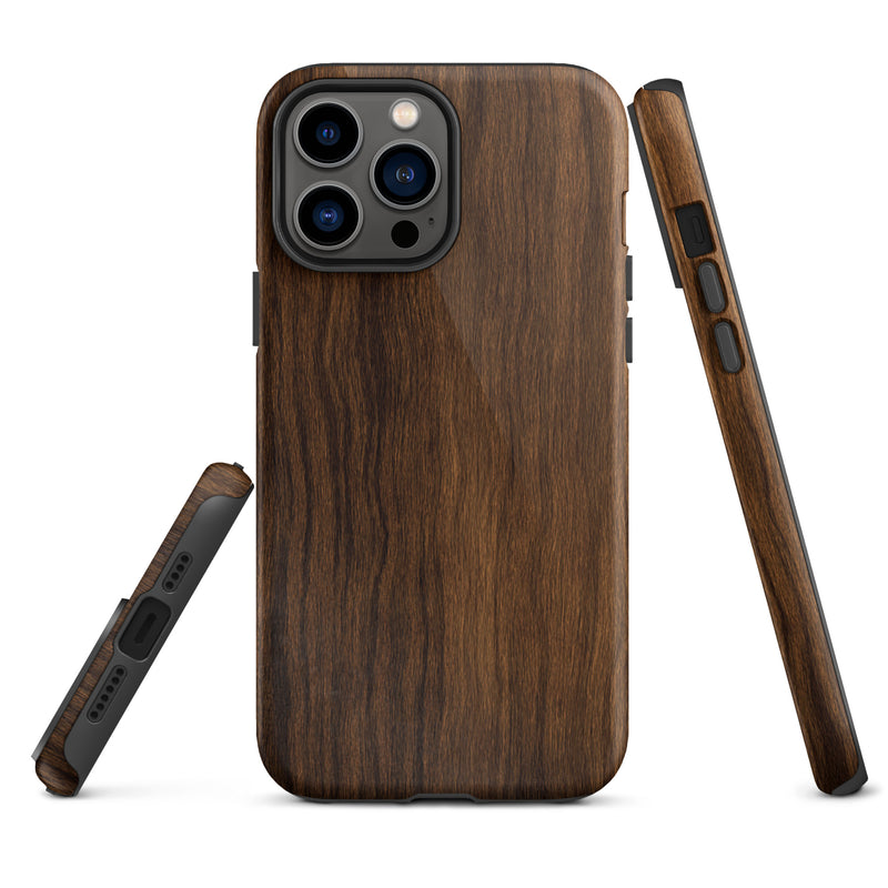 Load image into Gallery viewer, Medium Brown Wood iPhone Case Hardshell 3D Wrap Thermal CREATIVETECH